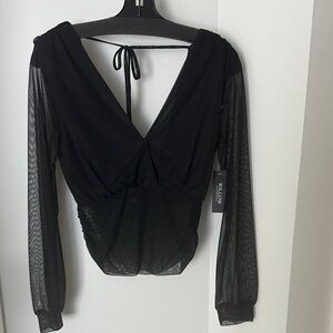 Brand new top for evening, with sheer sleeves!